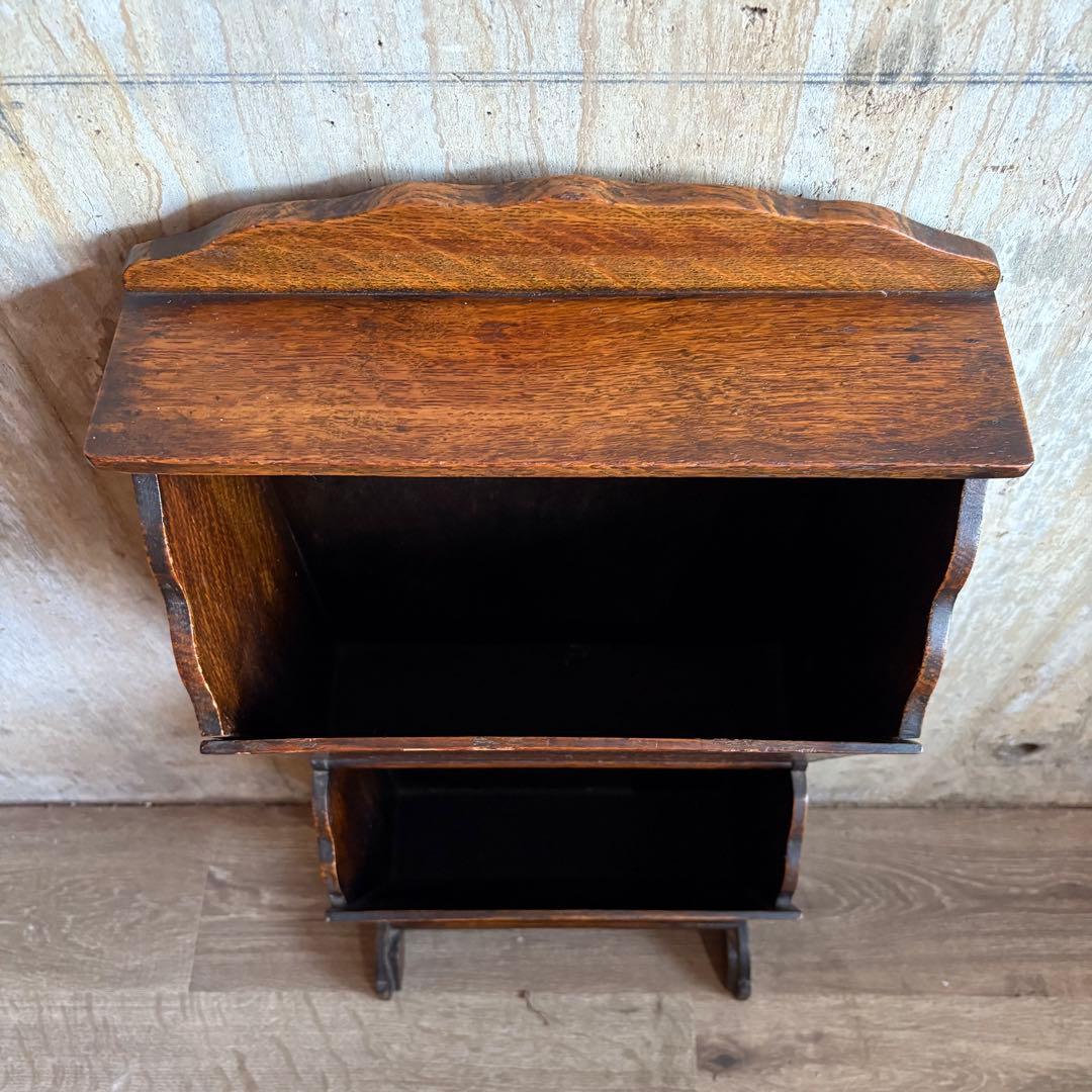 ヴィンテージ　マガジンラック　無垢材　アンティーク