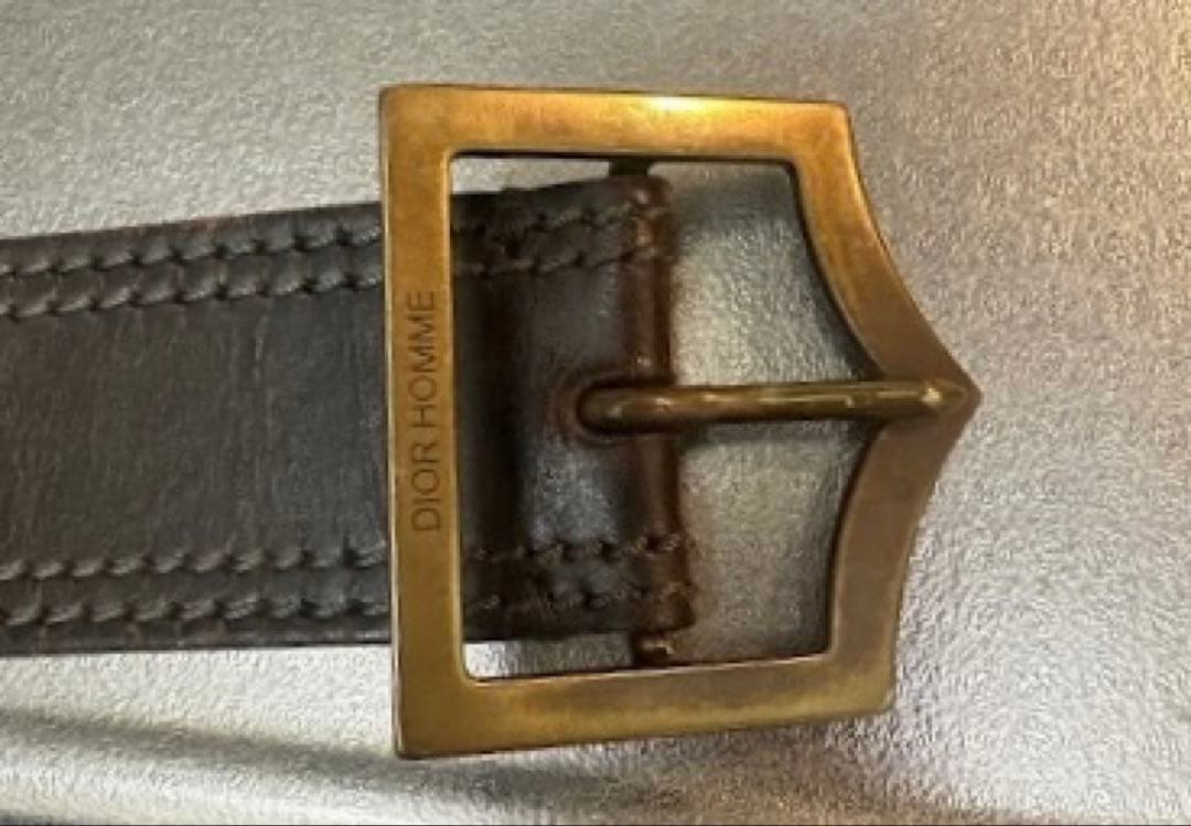 稀少】Dior Homme 05SS 3本ステッチ レザーベルト エディ期 80