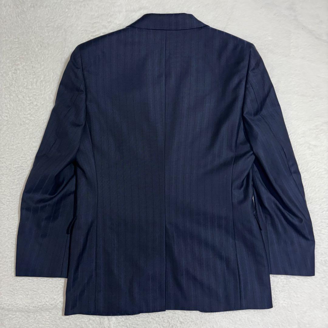 ダーバン　高級生地DRAGO ストライプスーツ　ダークネイビー　ビジネス　通勤