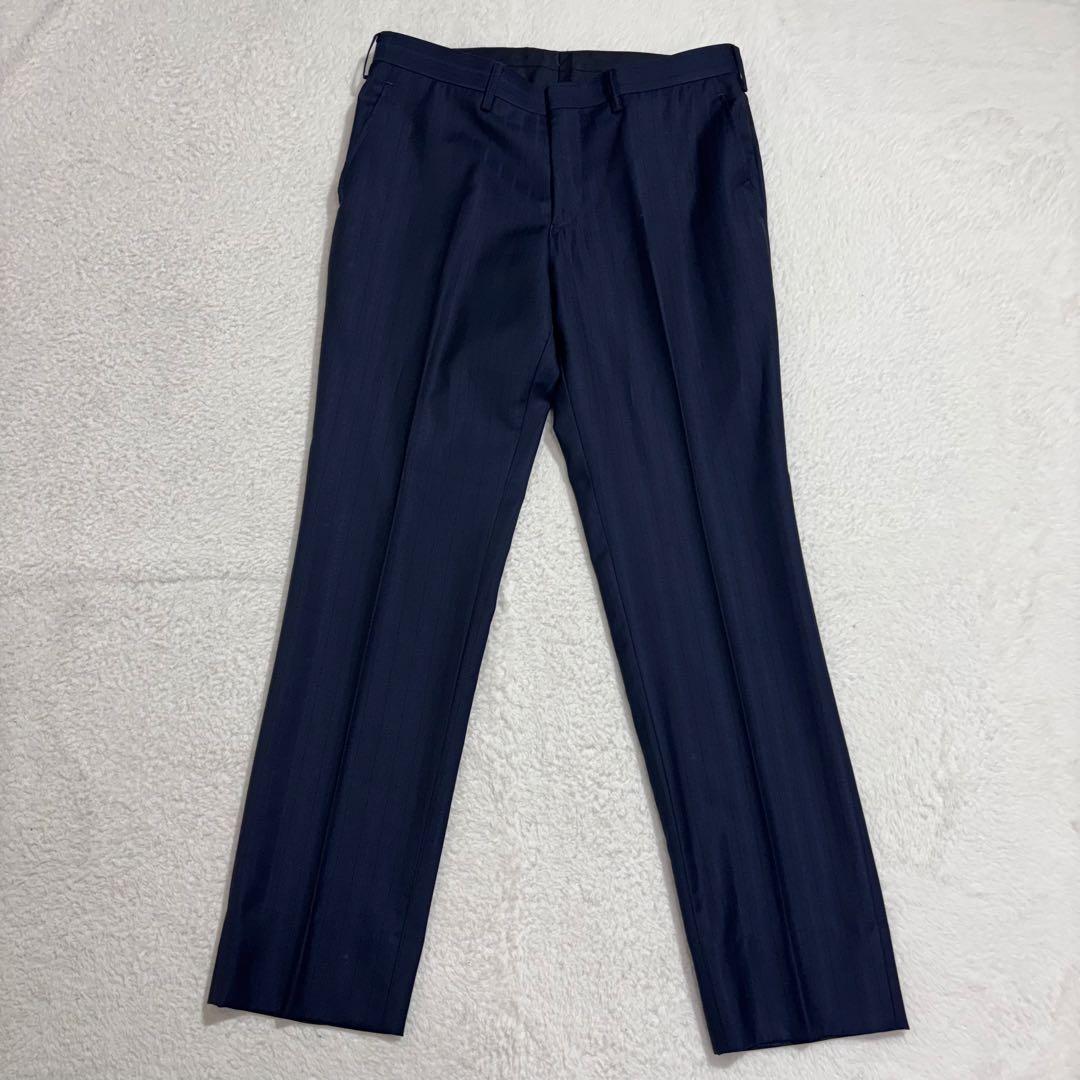 ダーバン　高級生地DRAGO ストライプスーツ　ダークネイビー　ビジネス　通勤