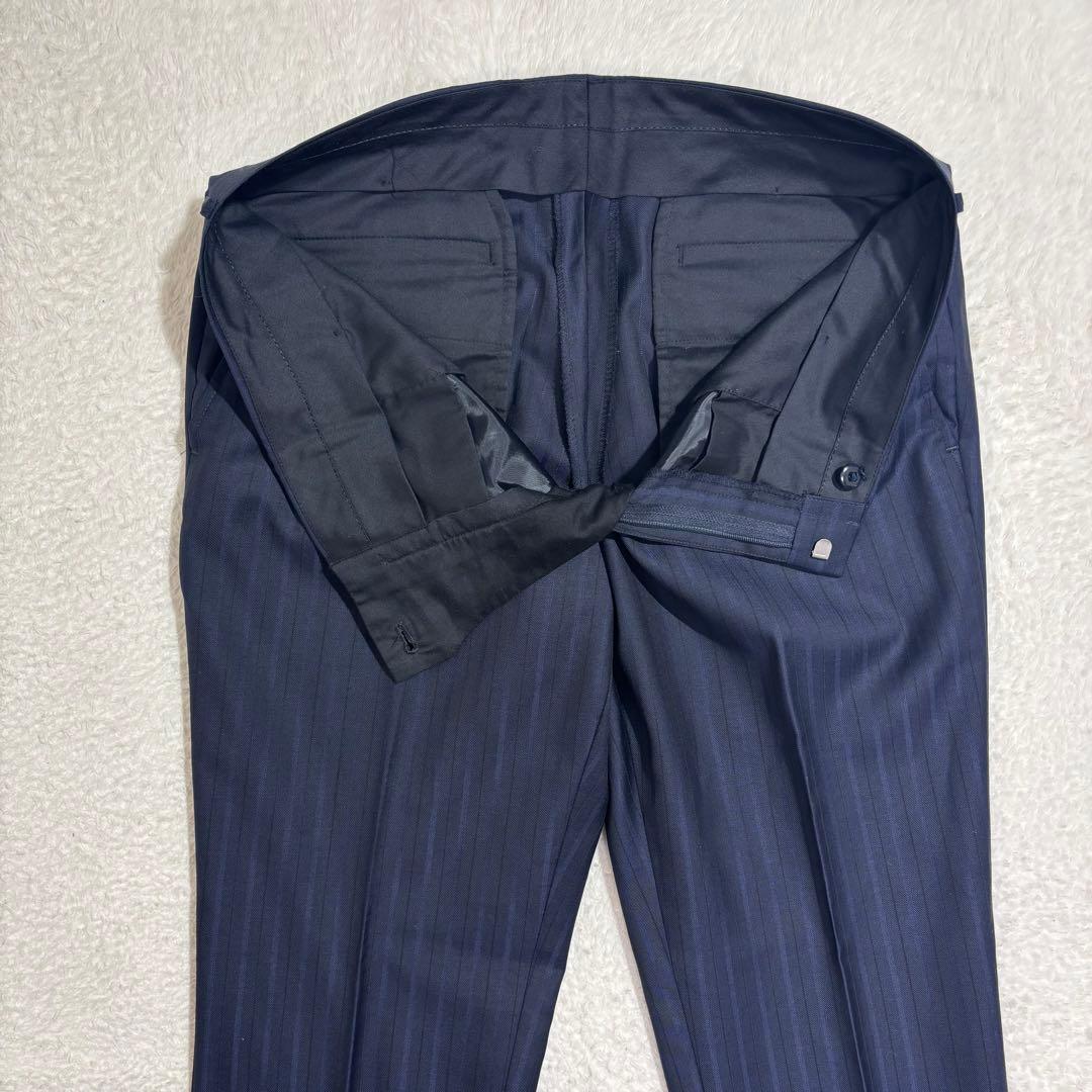 ダーバン　高級生地DRAGO ストライプスーツ　ダークネイビー　ビジネス　通勤