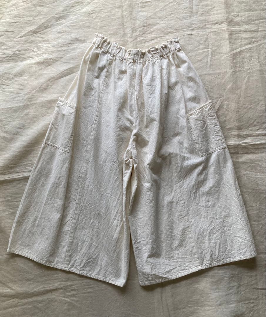 【週末限定出品】ヤンマ産業 会津木綿 キュロットパンツ(オフホワイト) ロング丈