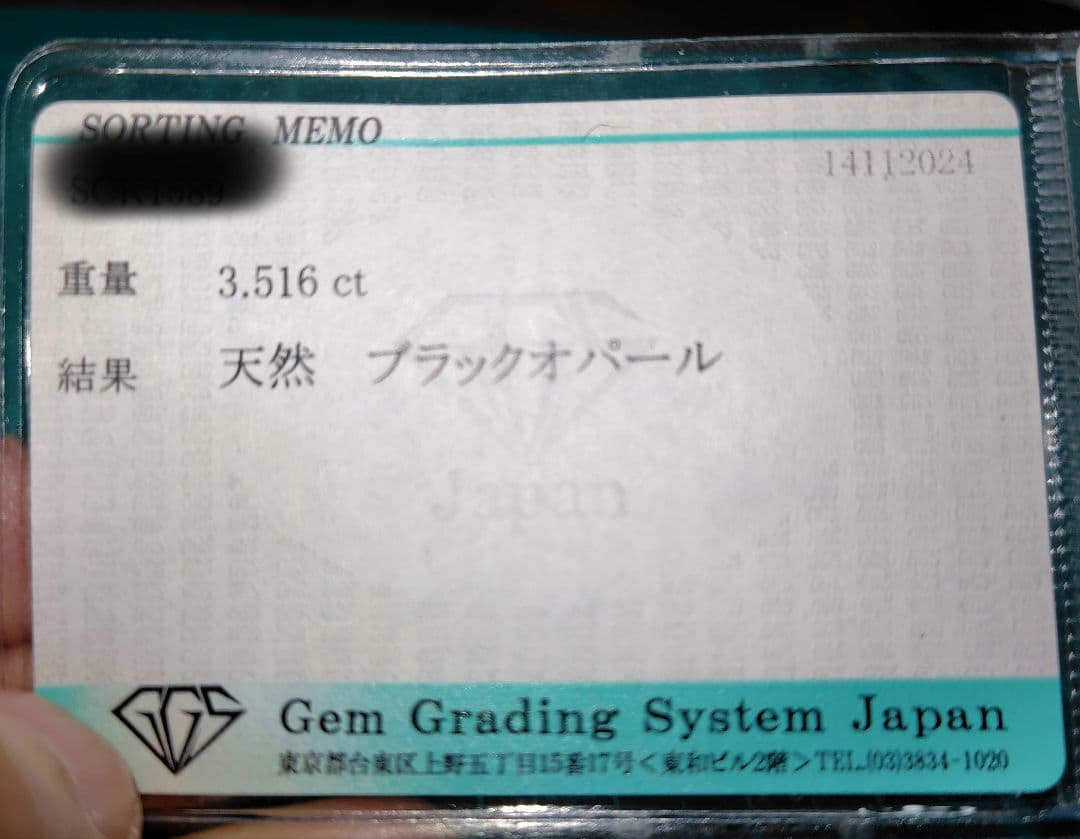 ブラックオパール ネックレストップ ソ付 シルバー925