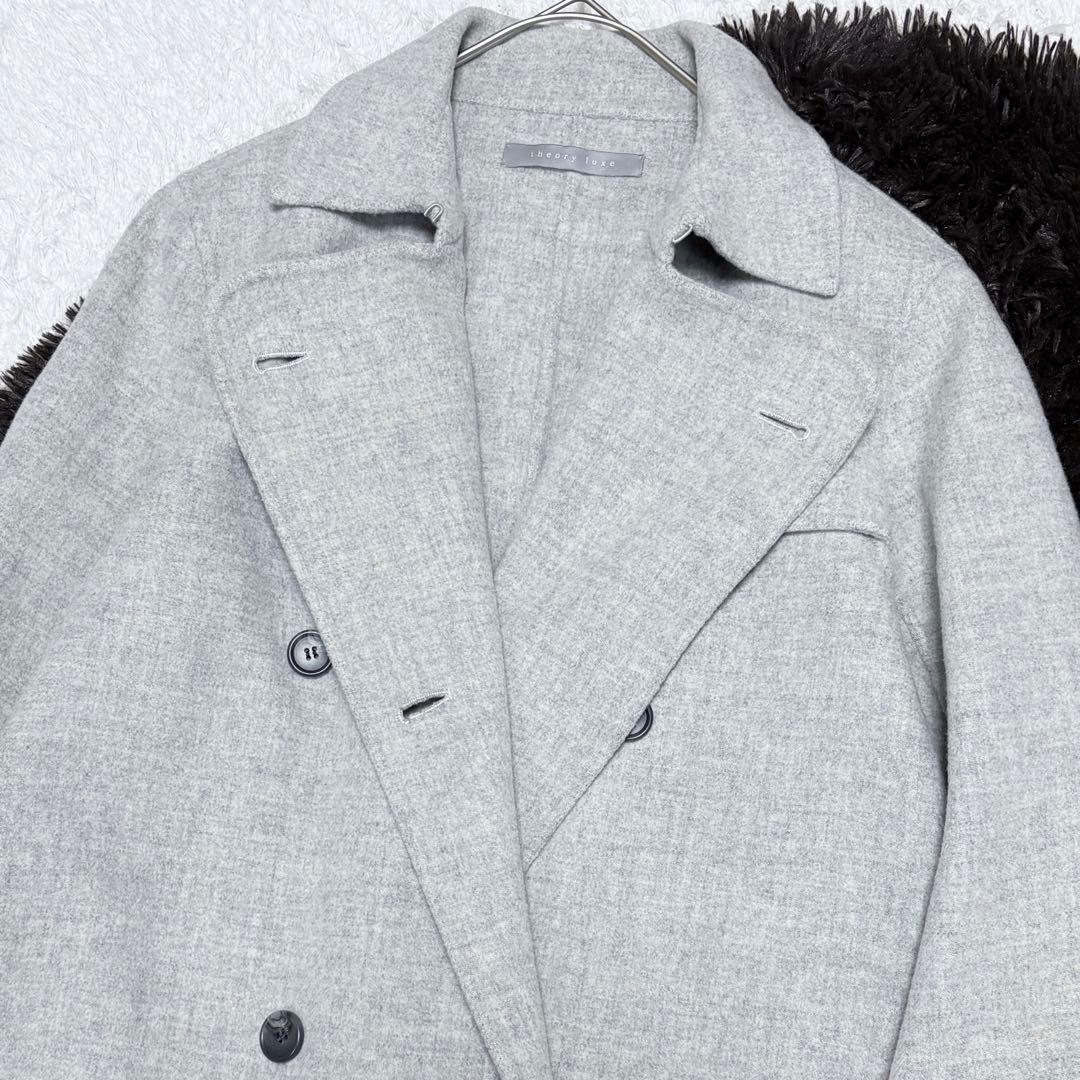 【極美品】セオリーリュクス ウール リバーコート ダブル 上品 高級 オフィス