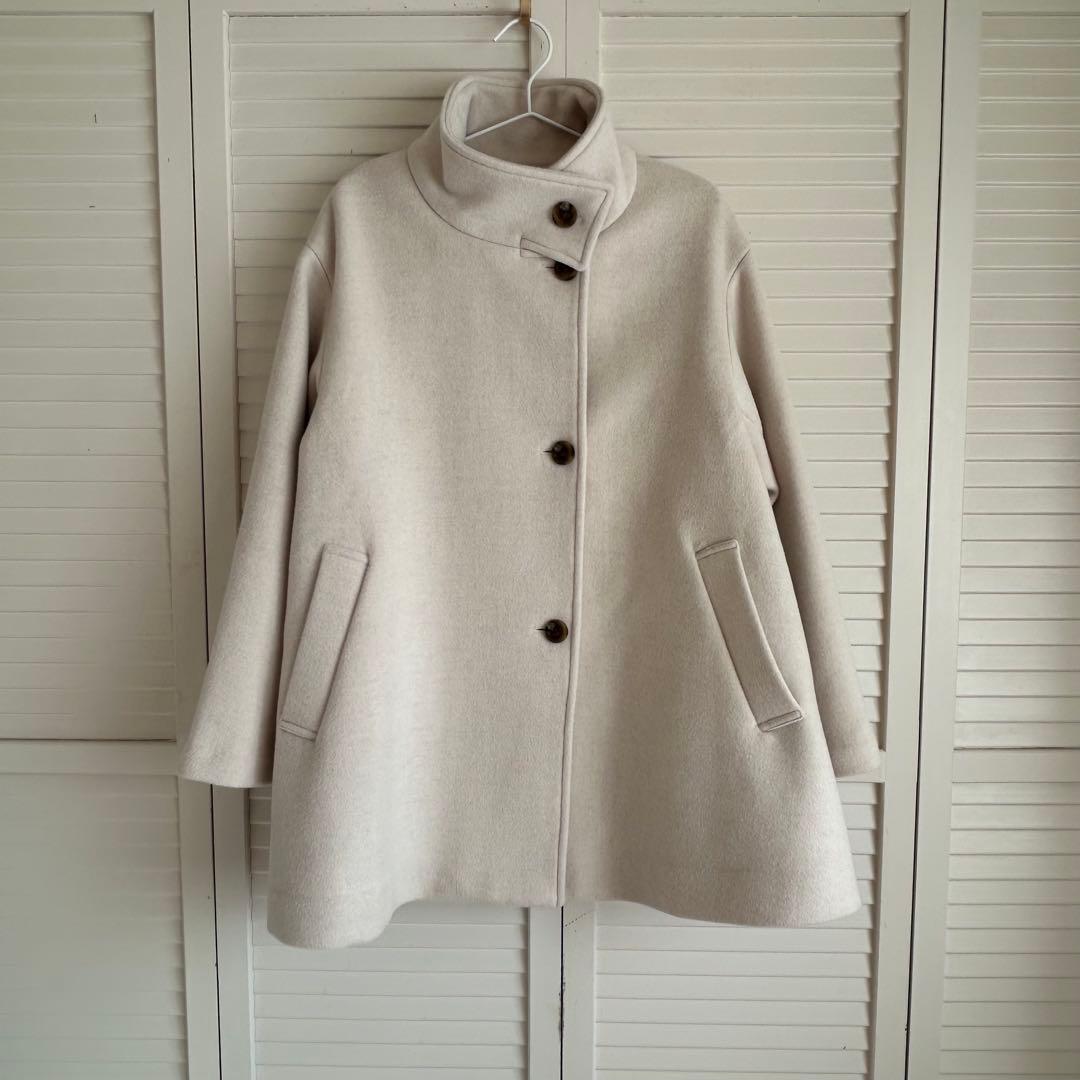 ジャーナルスタンダード　スーパー140ハイネックテントコート　ウール　スタンド