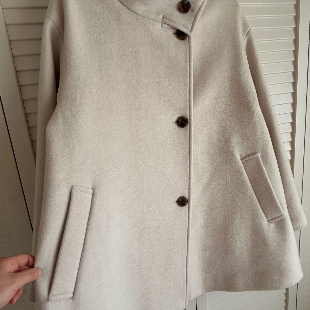 ジャーナルスタンダード　スーパー140ハイネックテントコート　ウール　スタンド