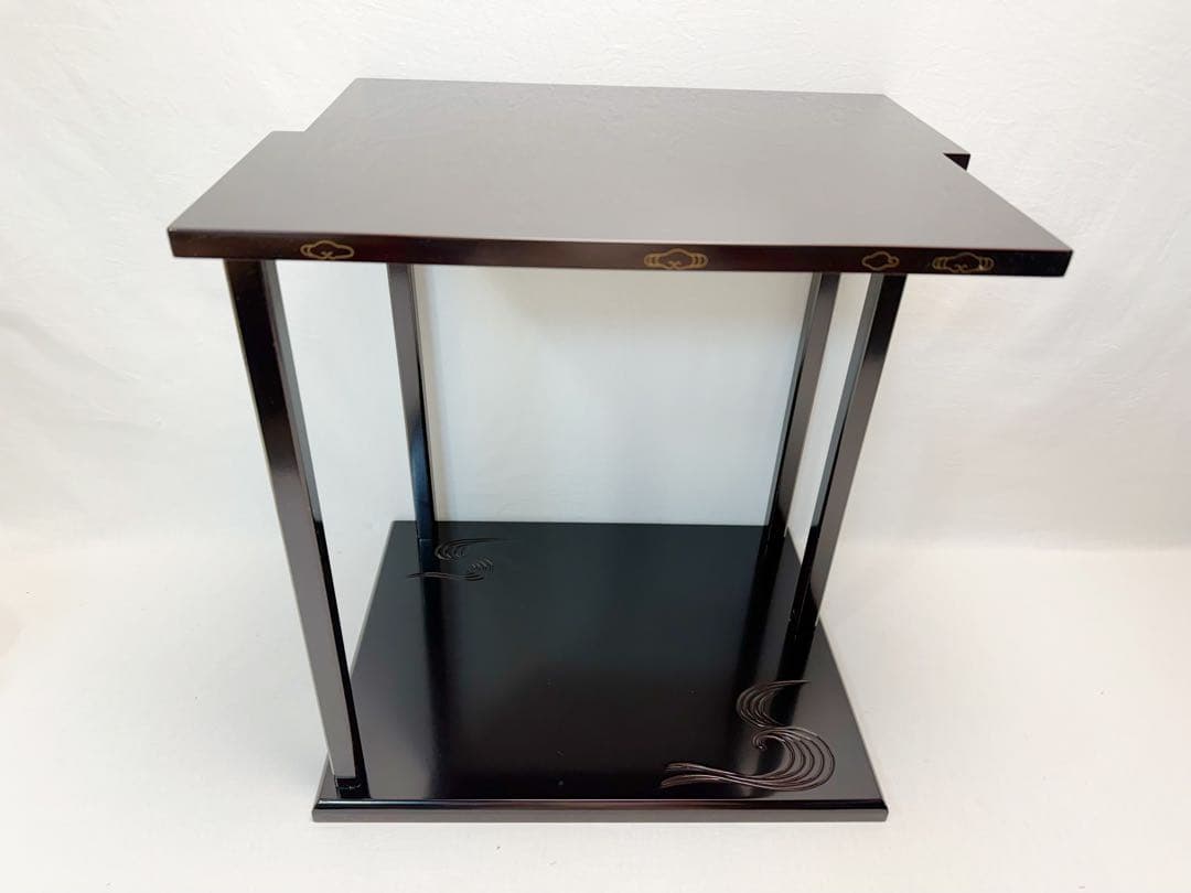 茶道具 河瀬一敬造 山雲棚 鵬雲斎好写し 溜塗 組み立式 元箱