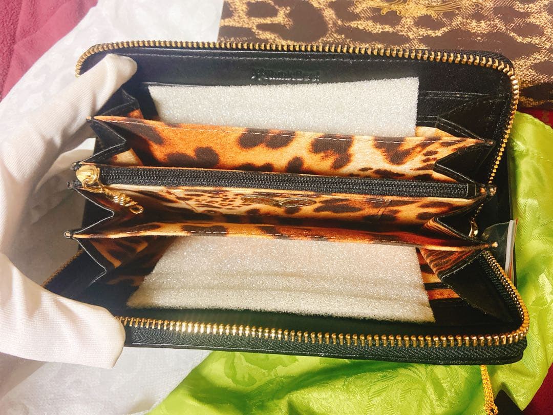 Think Bee!／Just Heart／長財布／ヒョウ柄×グリッターラメ