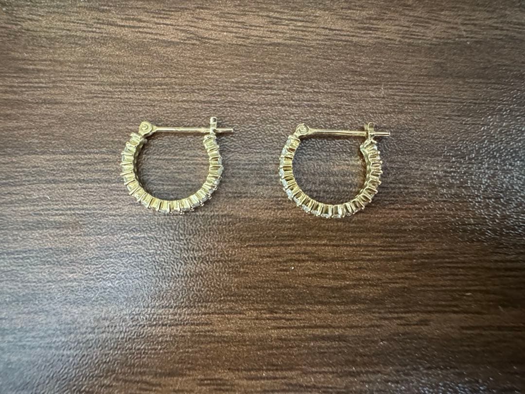 【はかやま】K18 ダイヤ　フープピアス 両耳