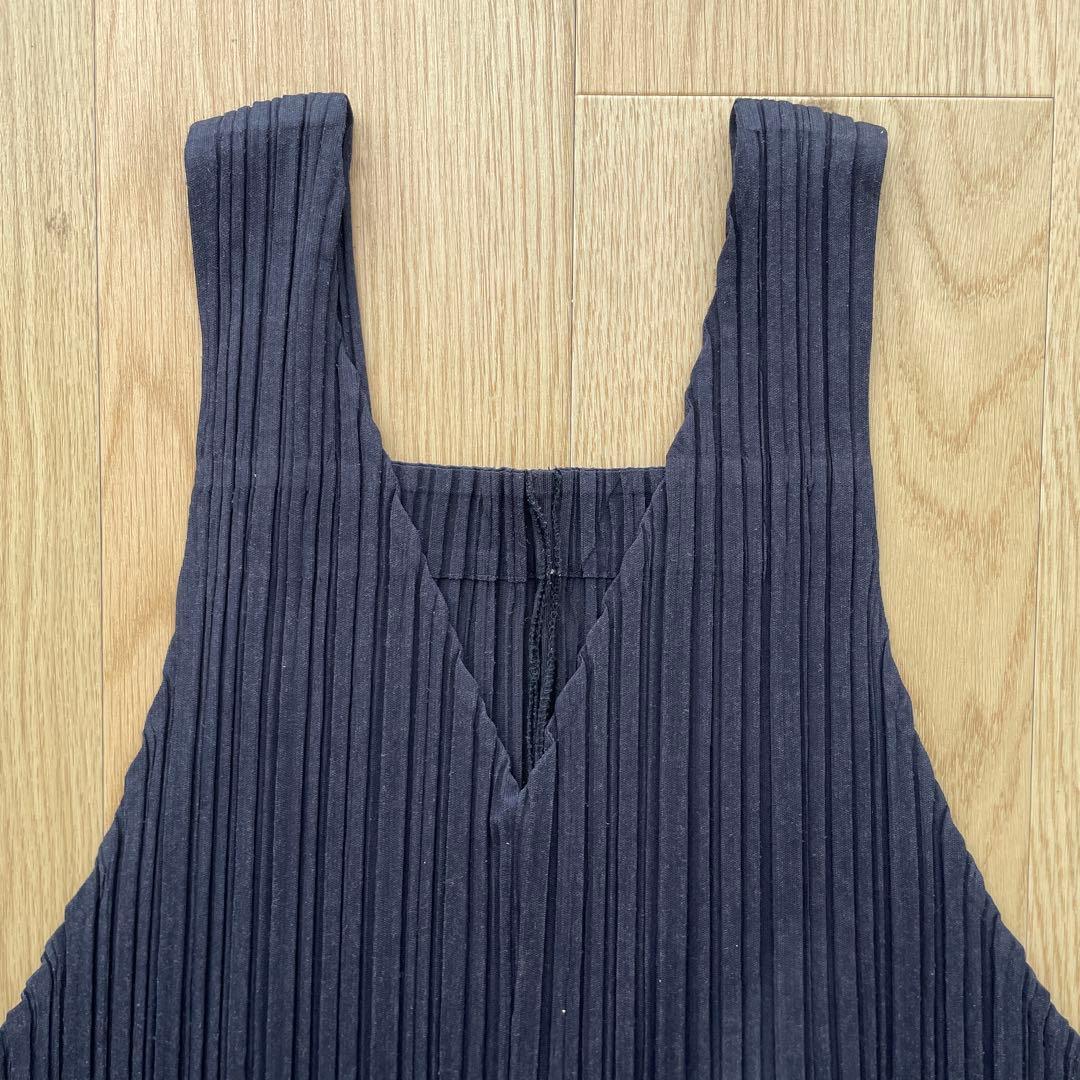 PLEATS PLEASE デニムプリントサロペット