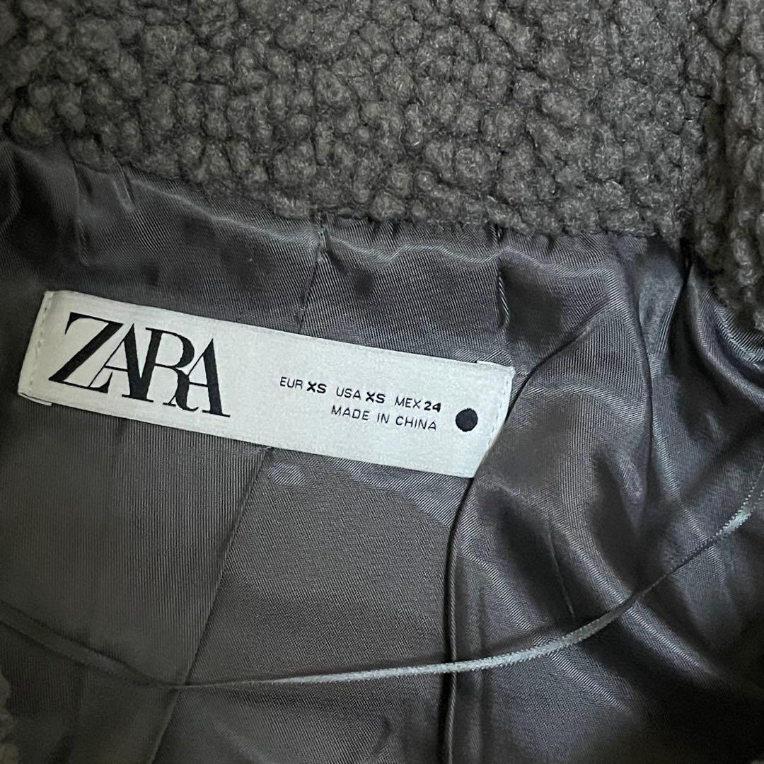 【美品】完売品　ZARA ダブルブレスト　フェイクボアコート　テディベア　XS