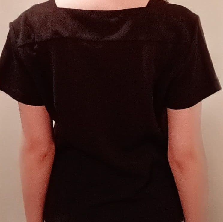 CHANELuniformブラックレース装飾 半袖トップス　シャネルユニフォーム