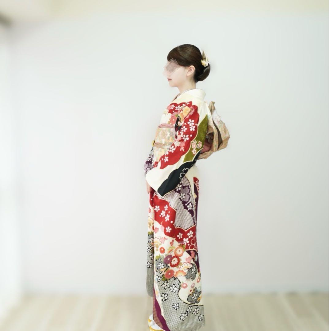 ⭐︎ hime703⭐︎振袖と帯　二点　正絹　成人式　卒業式【82】