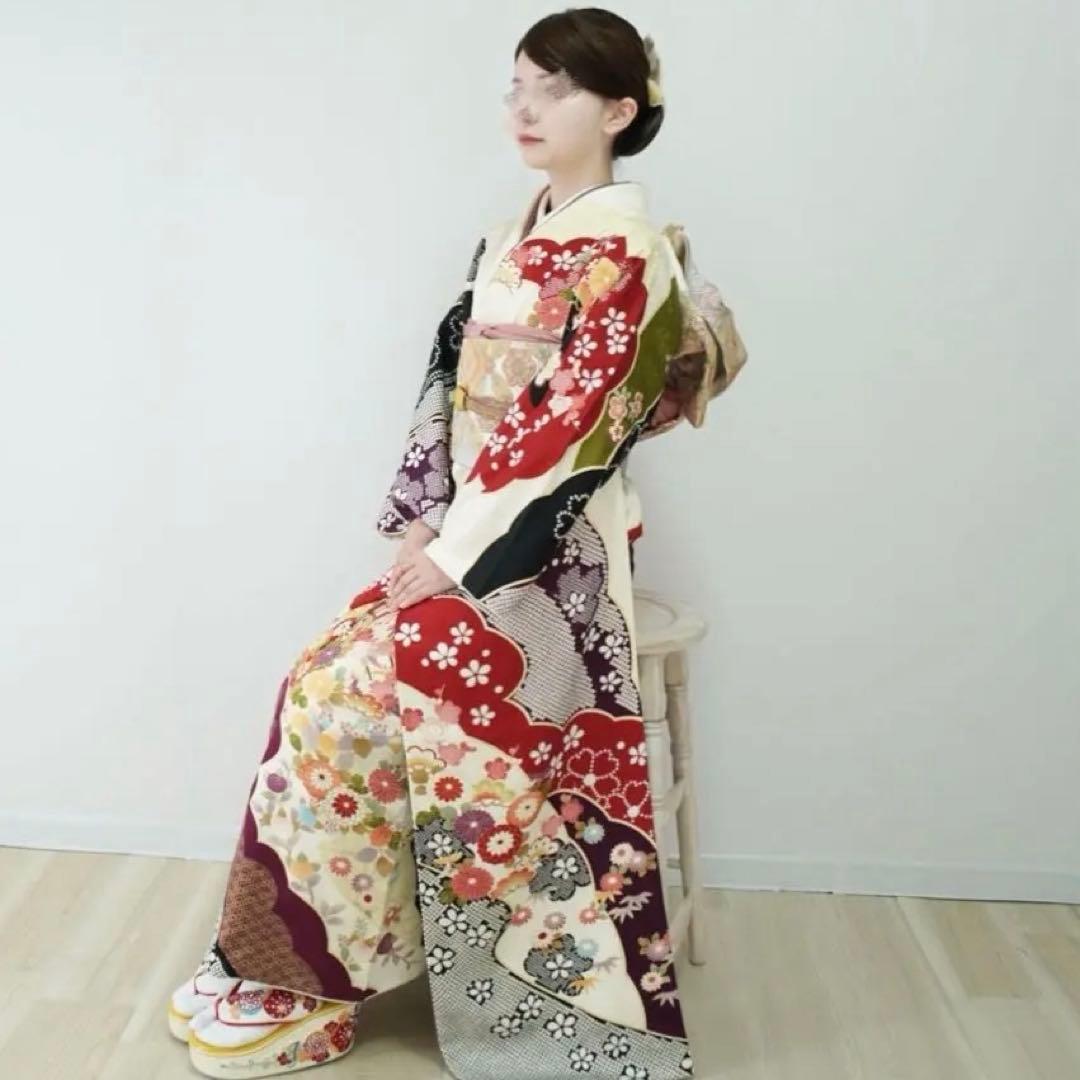 ⭐︎ hime703⭐︎振袖と帯　二点　正絹　成人式　卒業式【82】