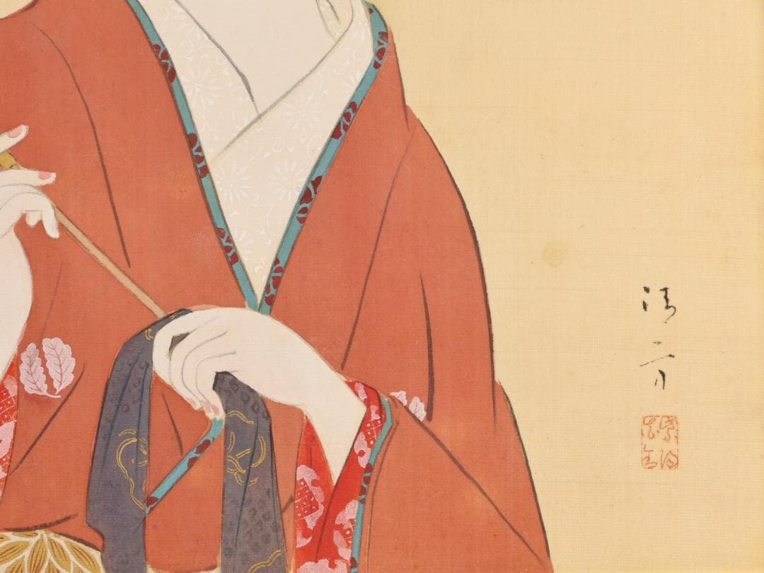 【模写】　鏑木清方　美人画　仁科一恵堂額　日本画　10号　BK150