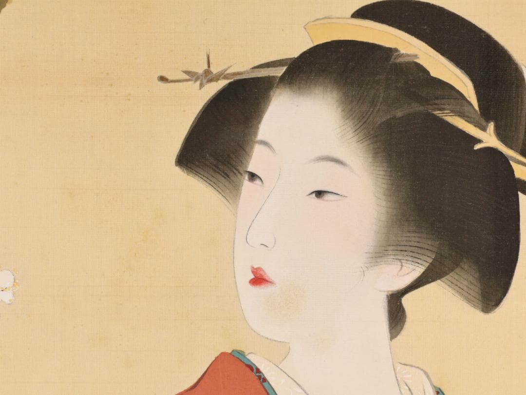 【模写】　鏑木清方　美人画　仁科一恵堂額　日本画　10号　BK150