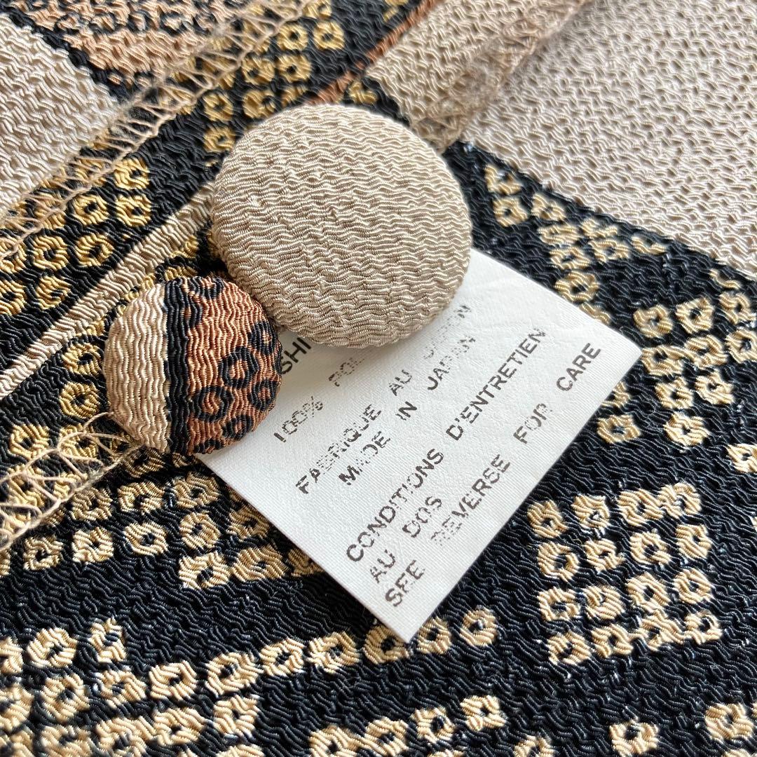 詩仙堂 ちりめんアシメントリーロングコート絞り柄 麻の葉紋様 前開きワンピース