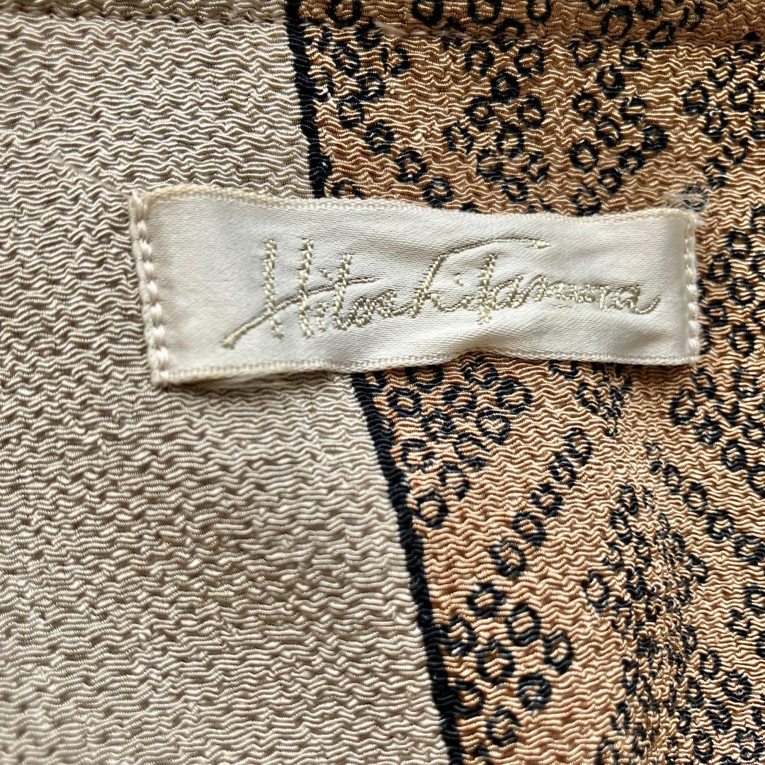 詩仙堂 ちりめんアシメントリーロングコート絞り柄 麻の葉紋様 前開きワンピース