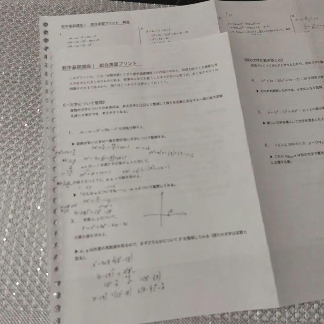 2020年　中2　数学　鉄緑会　数学基礎講座I & 授業プリント