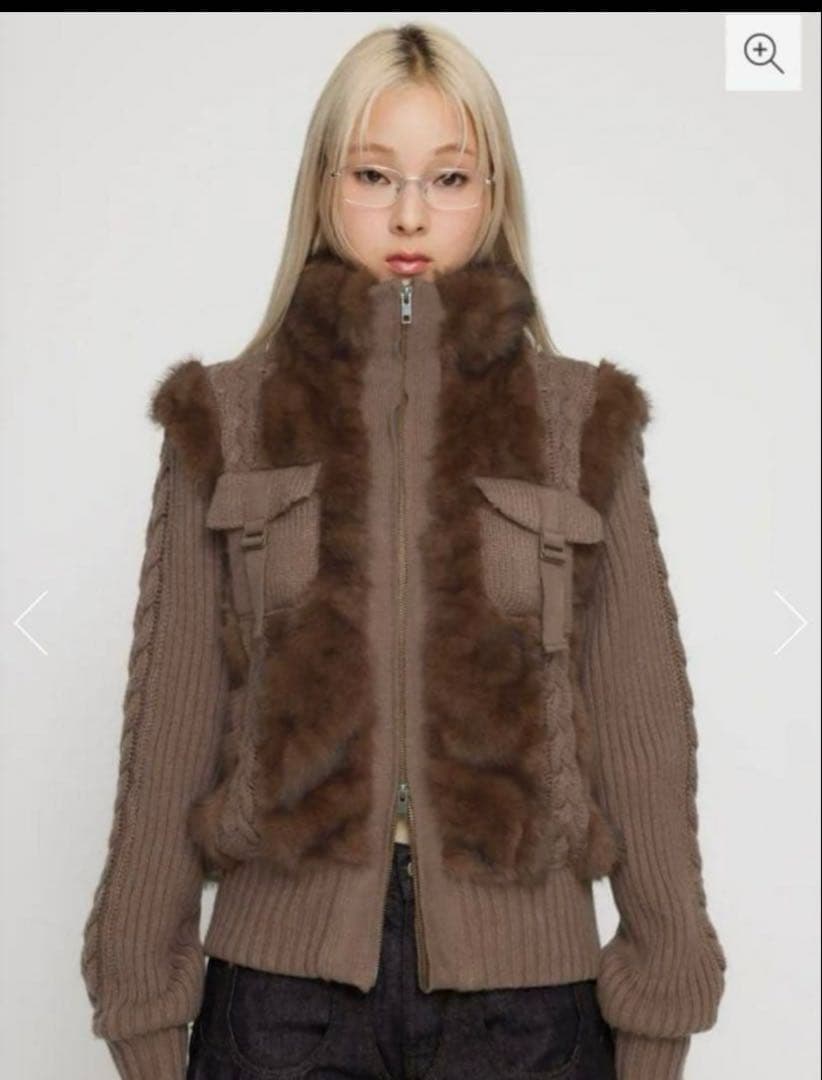 CABLE KNIT FAUX FUR ブルゾン LAGUA GEM