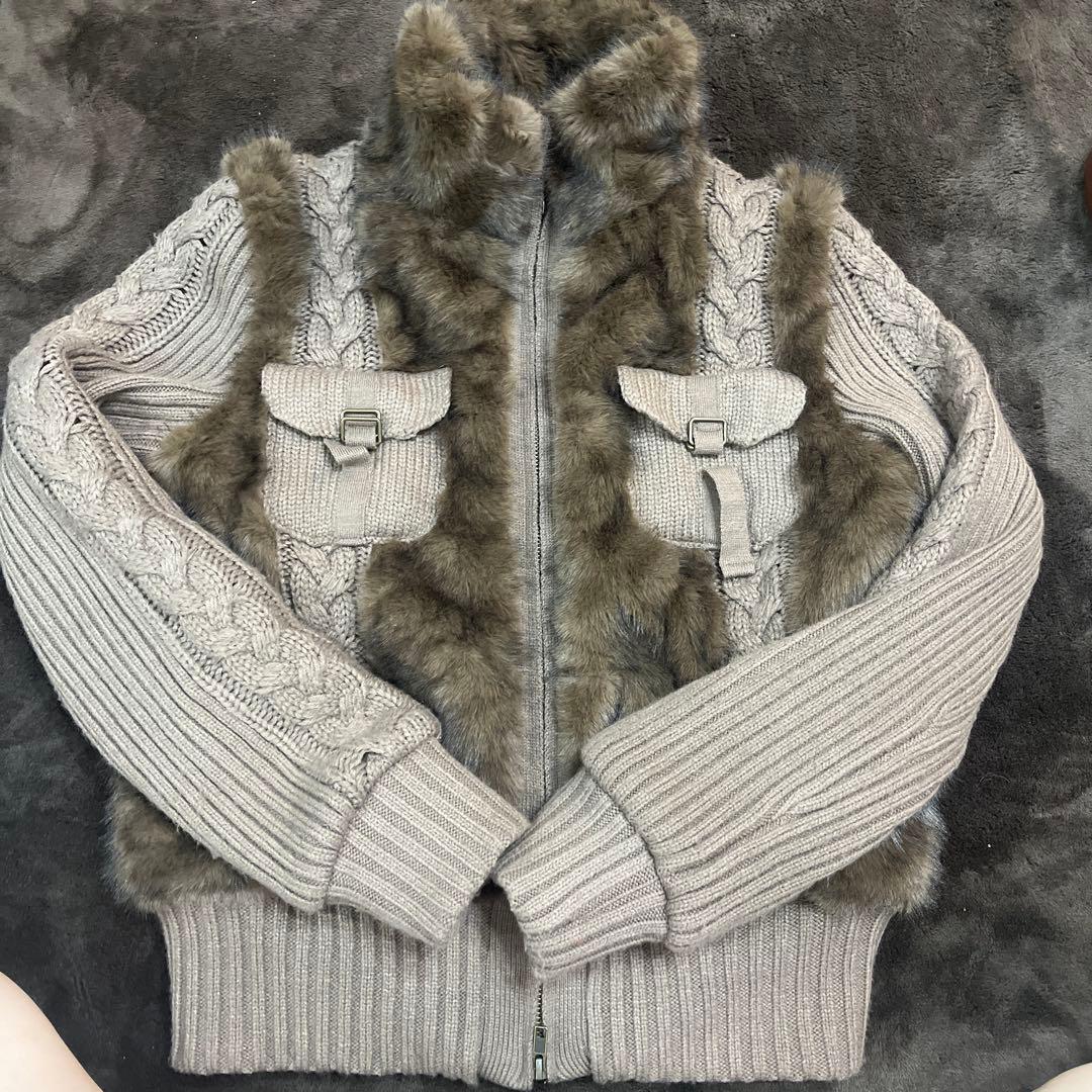 CABLE KNIT FAUX FUR ブルゾン LAGUA GEM