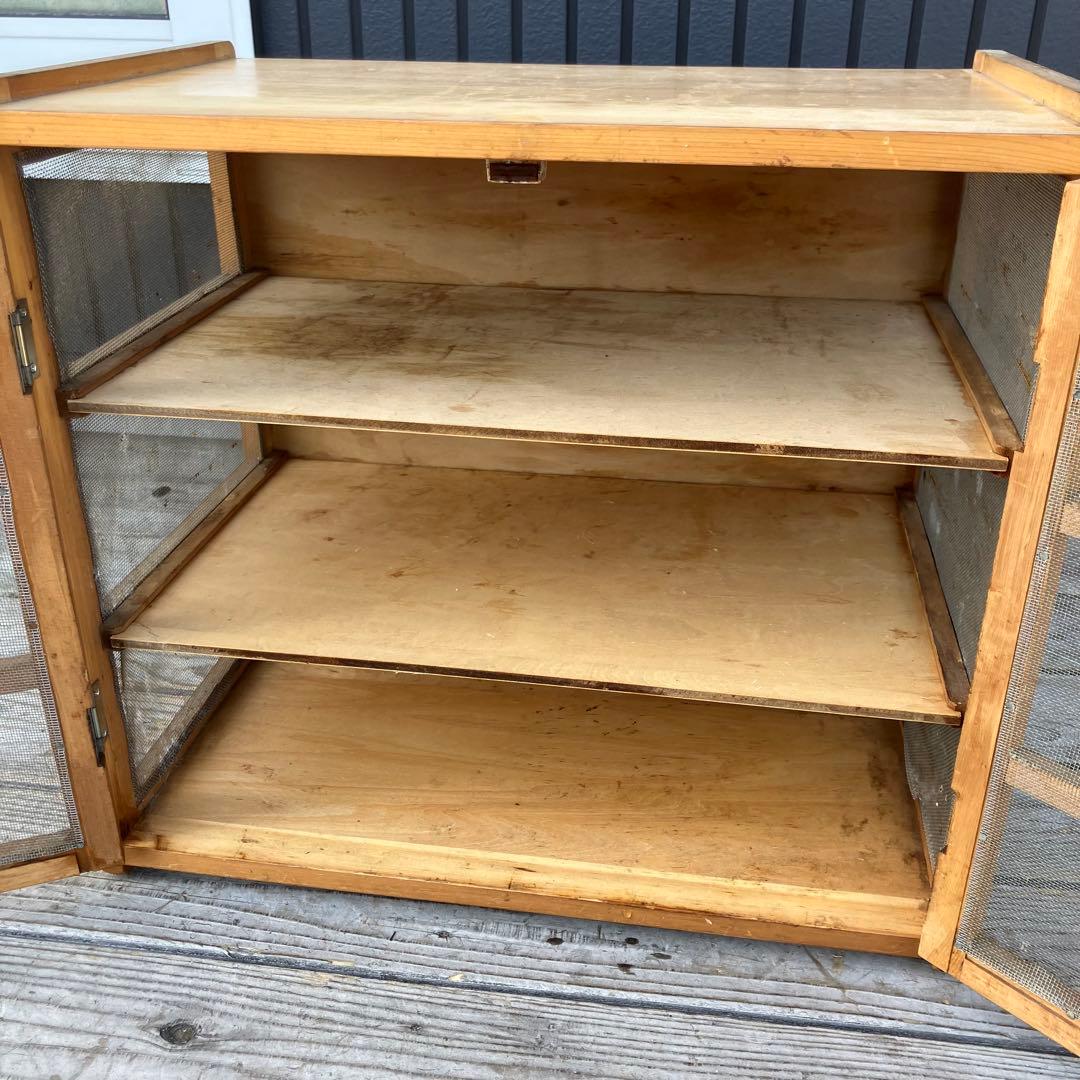 昭和レトロ 蝿帳食器棚 キッチン収納 収納棚 網戸棚 網棚 飾り棚 戸棚 小物入