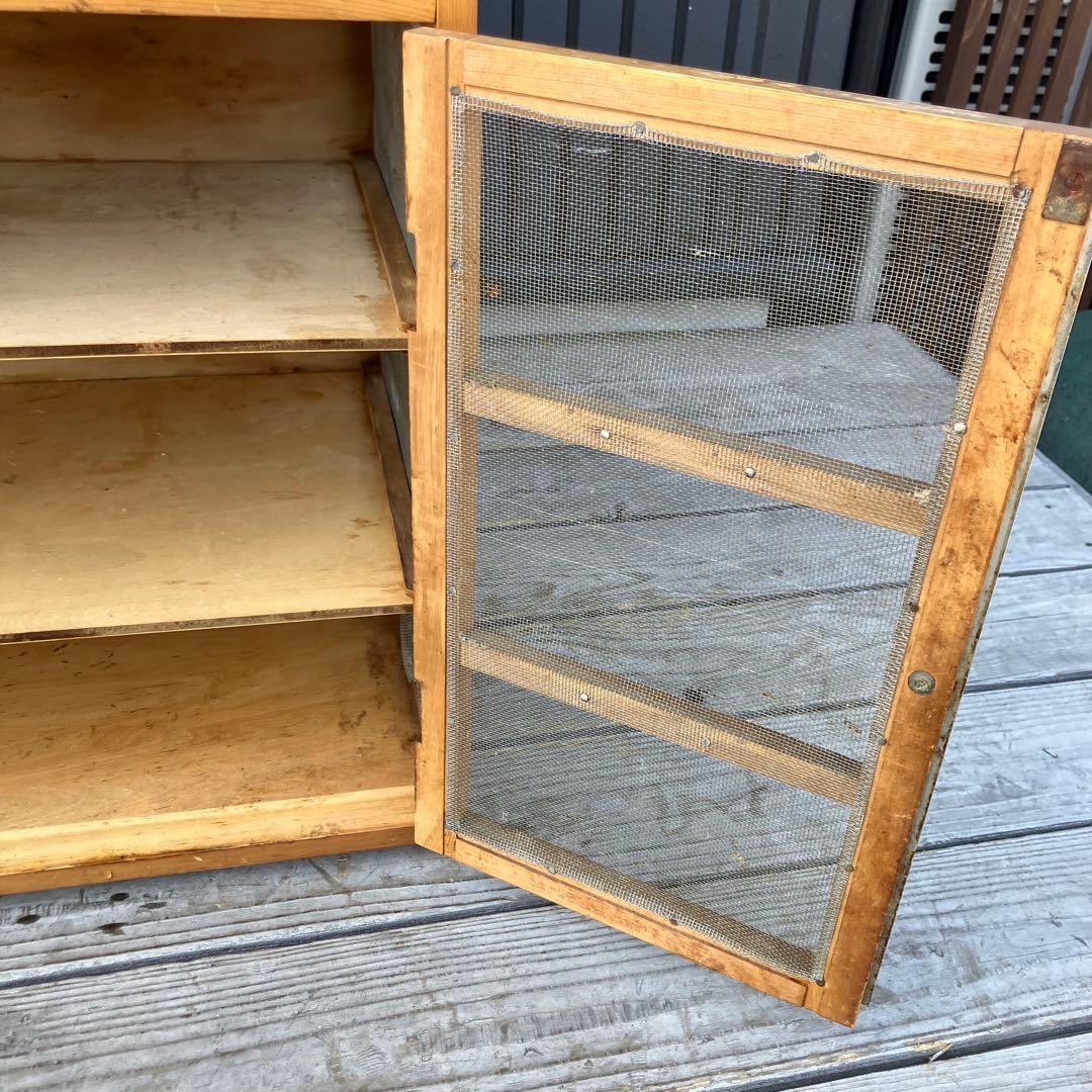 昭和レトロ 蝿帳食器棚 キッチン収納 収納棚 網戸棚 網棚 飾り棚 戸棚 小物入