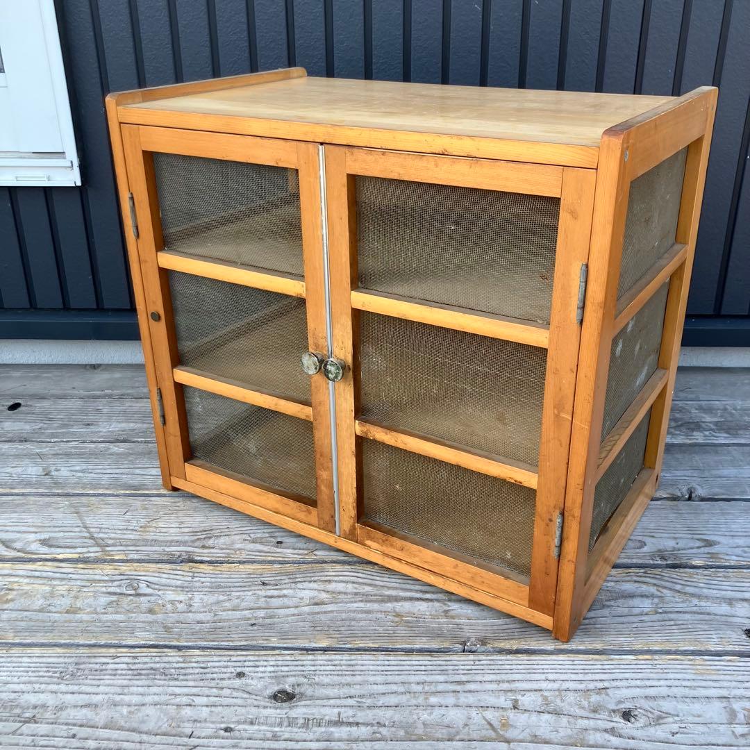 昭和レトロ 蝿帳食器棚 キッチン収納 収納棚 網戸棚 網棚 飾り棚 戸棚 小物入