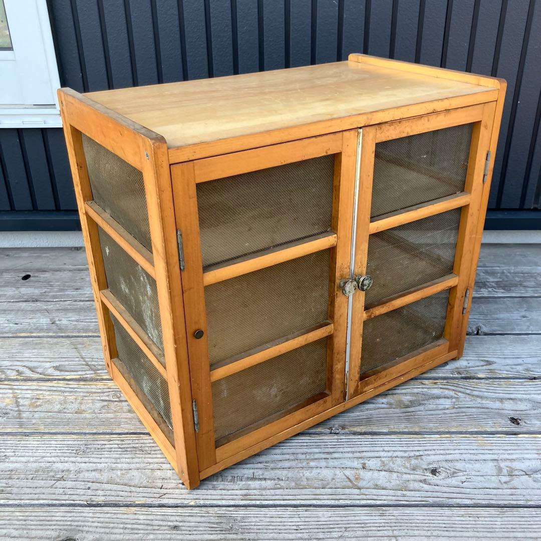 昭和レトロ 蝿帳食器棚 キッチン収納 収納棚 網戸棚 網棚 飾り棚 戸棚 小物入