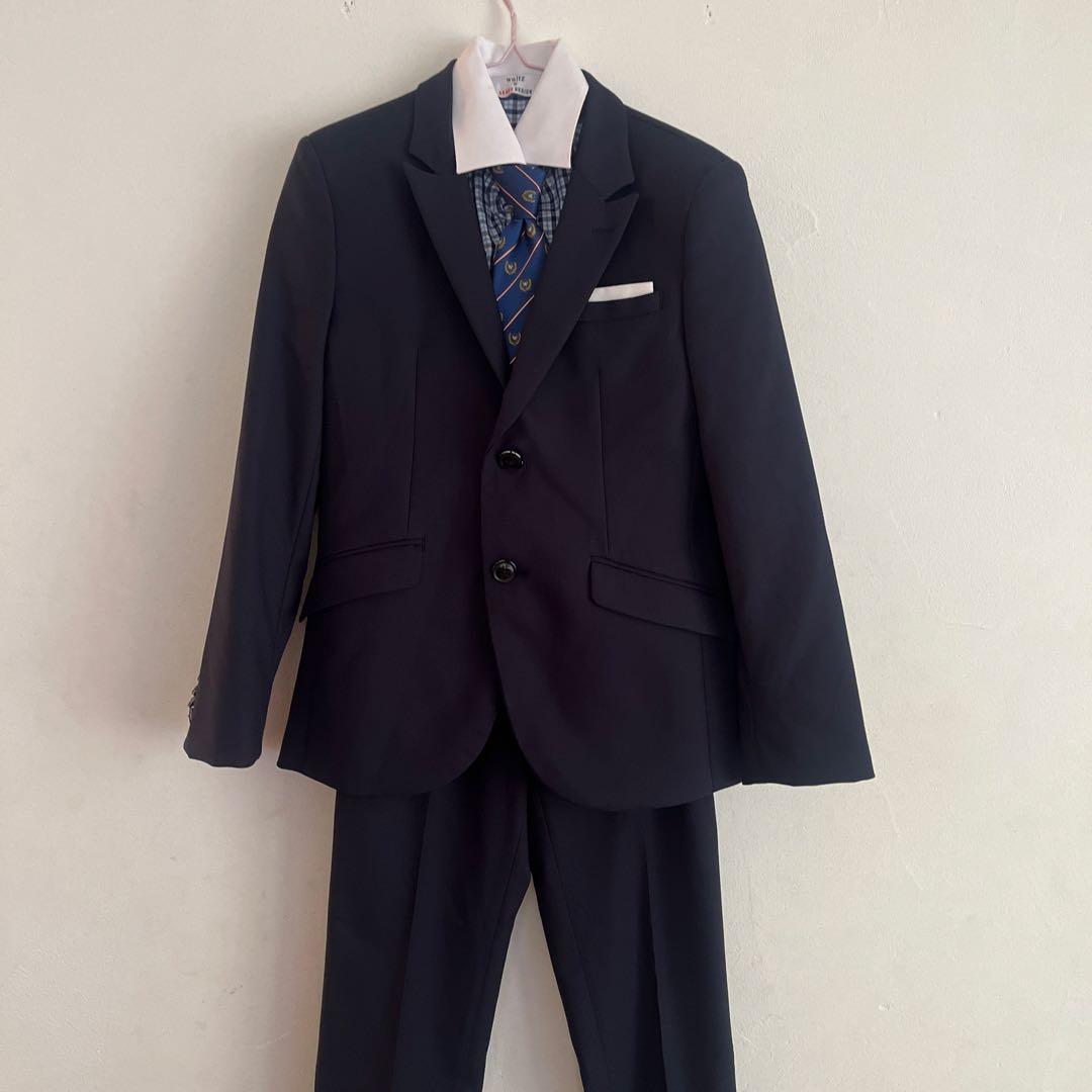 【美品】BEAMS DESIGN フォーマルスーツセット(150㎝) ネイビー