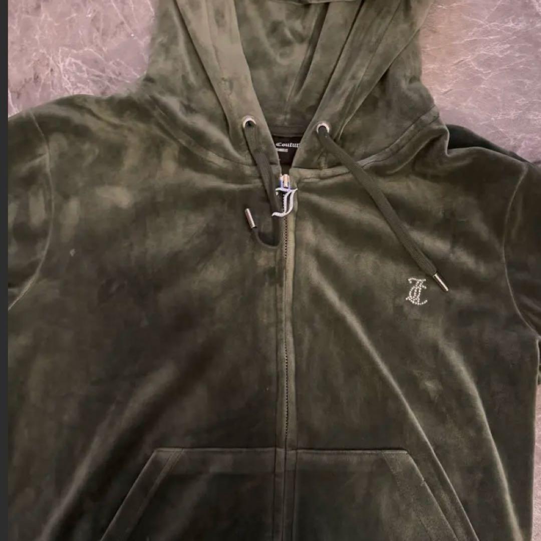 レア Juicy Couture XL オリーブグリーン パーカー
