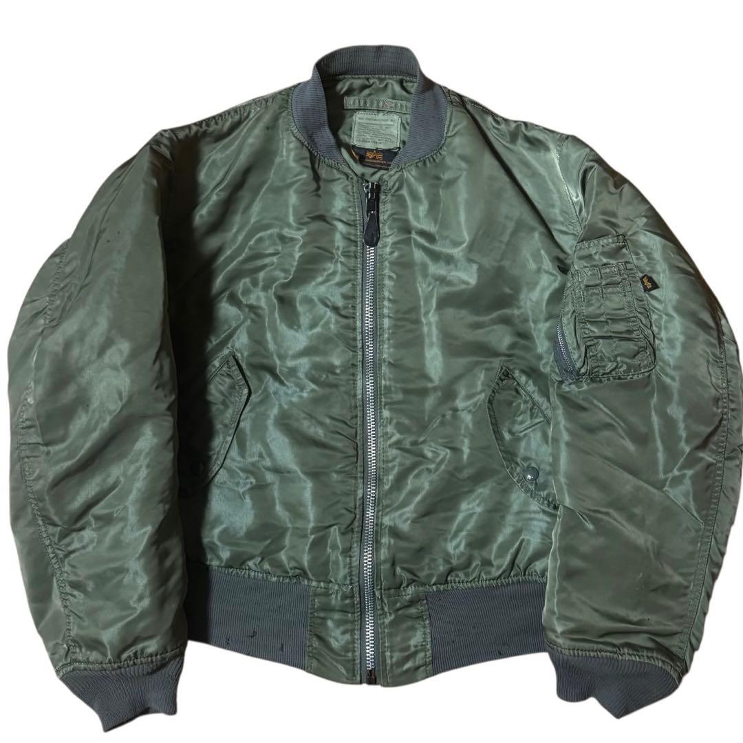 ALPHA 90s USA製 ビンテージ MA-1 グランドクルー Lサイズ