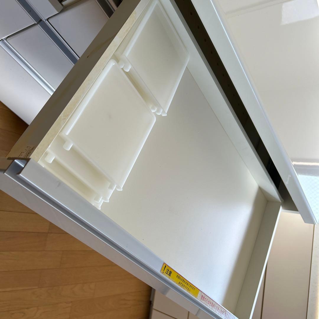 パモウナ　食器棚　ホワイト収納キャビネット キャスター付き 4引き出し