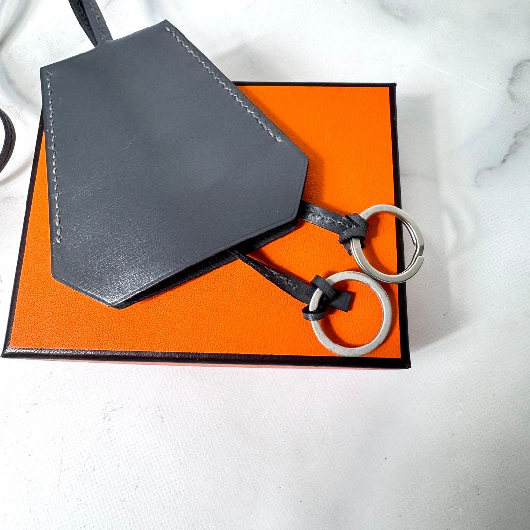 美品★HERMES クロシェット ネックレス グレー D刻印