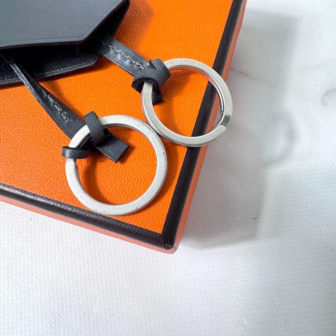 美品★HERMES クロシェット ネックレス グレー D刻印