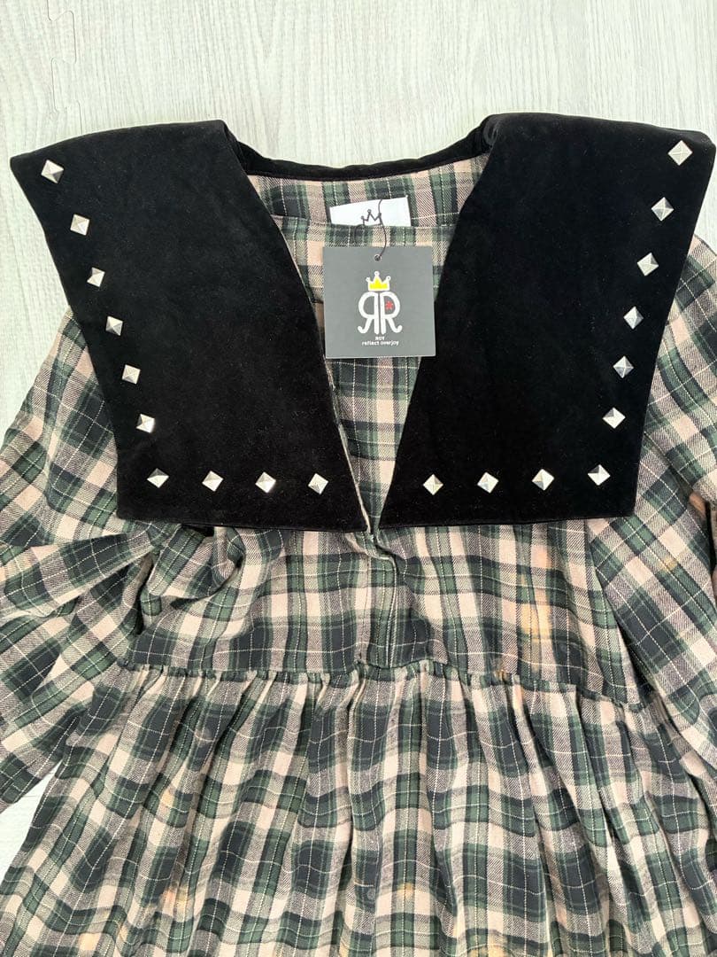 【新品タグ付き】Roy reflect overjoy チェック柄　スタッズ付き