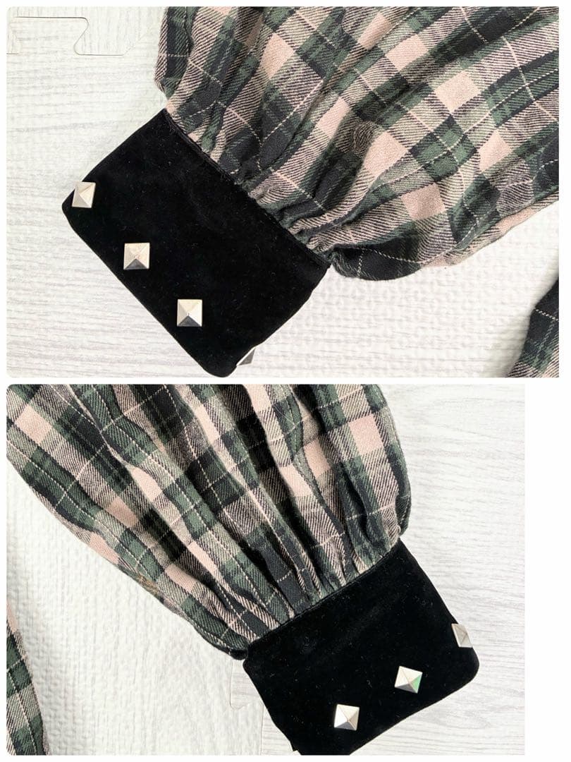 【新品タグ付き】Roy reflect overjoy チェック柄　スタッズ付き