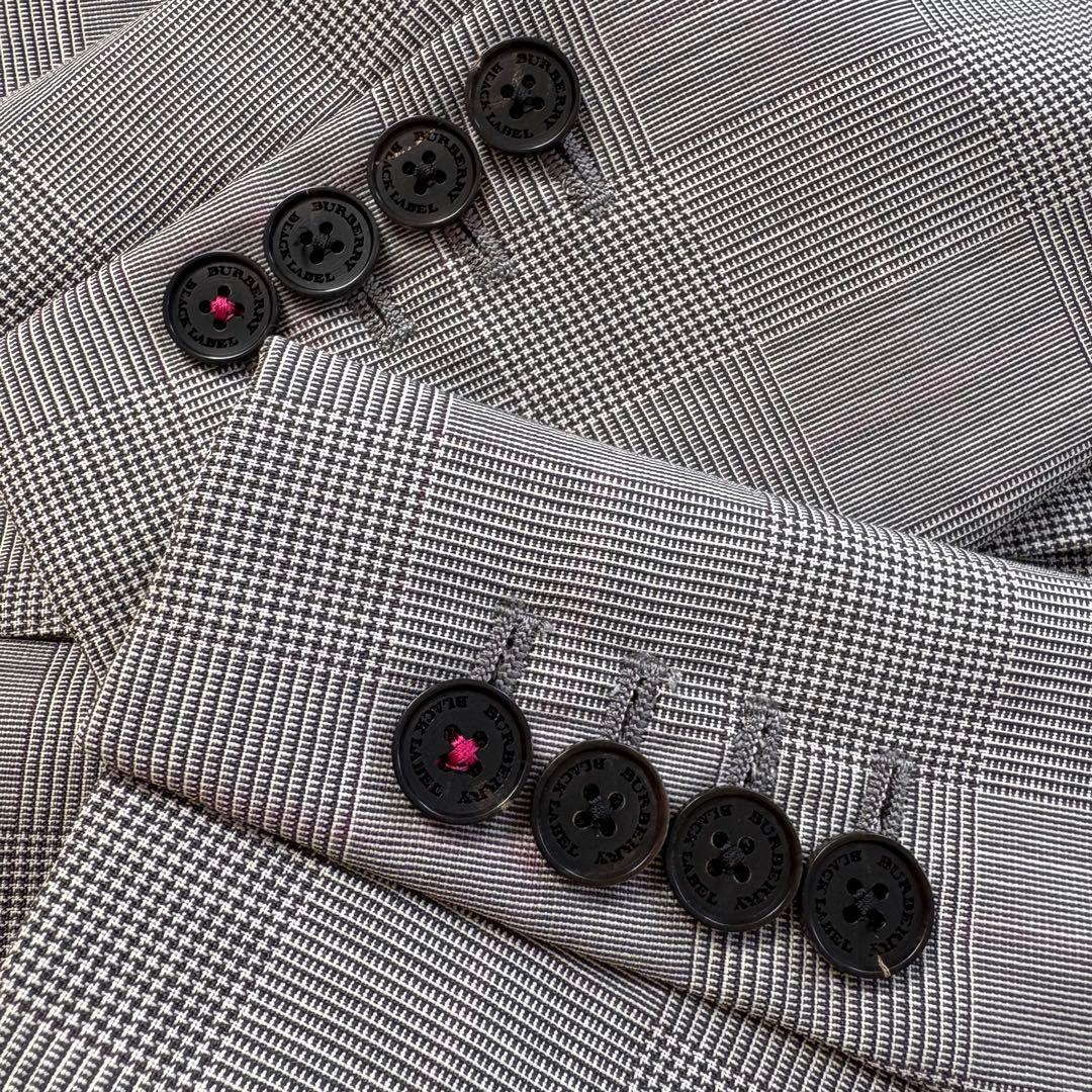 美品　バーバリーブラックレーベル　スーツ　セットアップ　グレー　チェック　36R