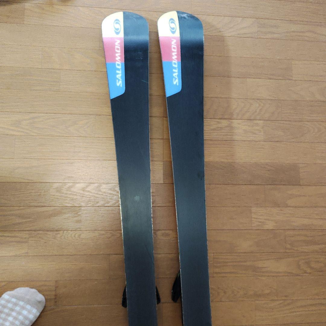 SALOMON 160cm スキー板とポール セット　スキーケース付