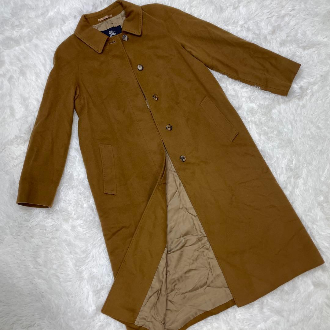 バーバリーロンドン カシミヤ100% ブラウン ロングコート アウター 38