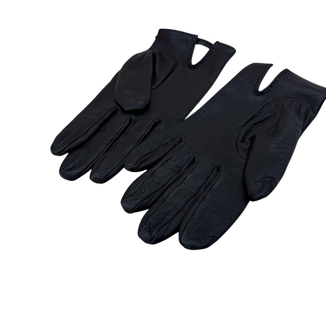 HERMESエルメス レザーグローブ 手袋 カデナデザイン 鍵付き サイズ6