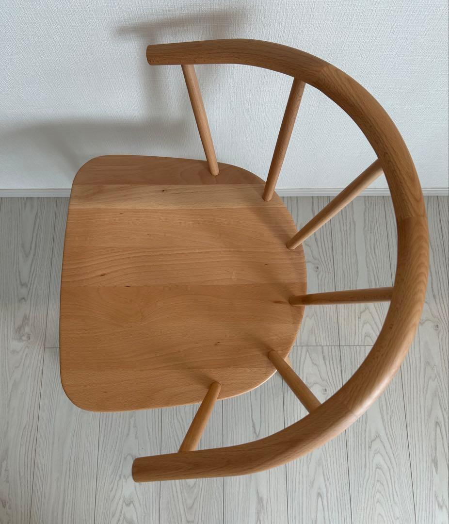 【kanamaru】【4脚中②】 MUJI 無印良品 ブナ材アームチェア