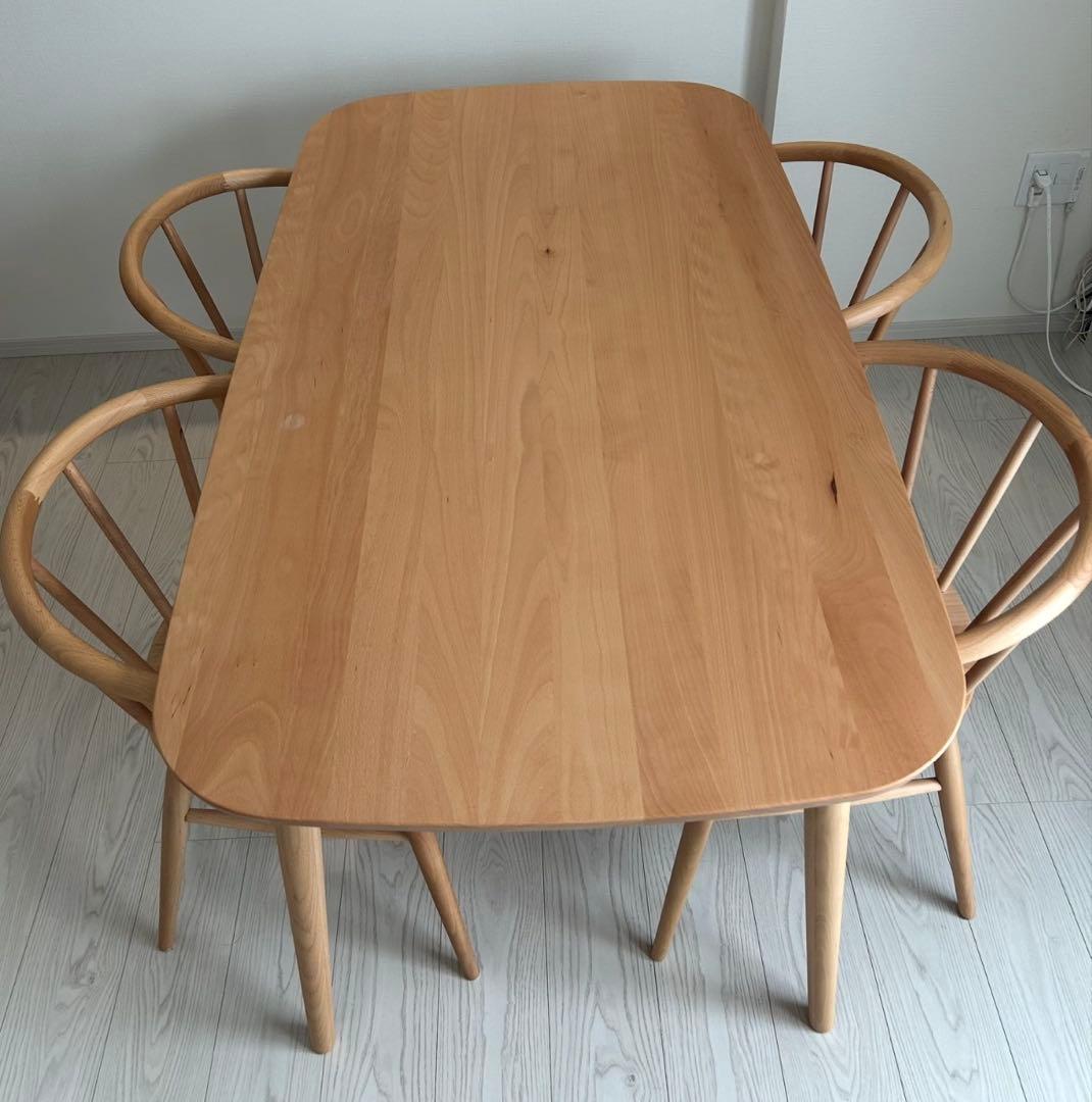 【kanamaru】【4脚中②】 MUJI 無印良品 ブナ材アームチェア