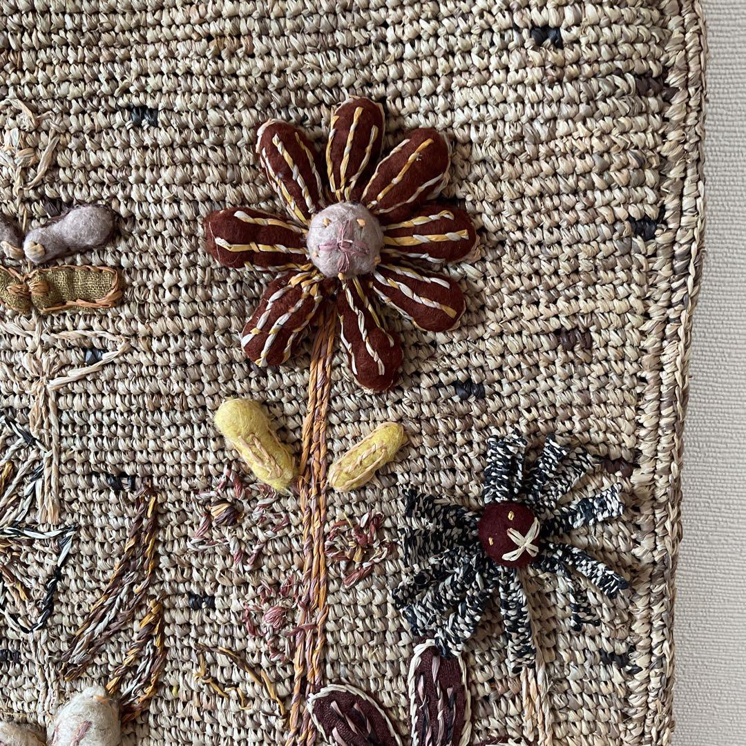 新品　Sophie Digard ソフィーディガール　花柄刺繍　ラフィアバッグ