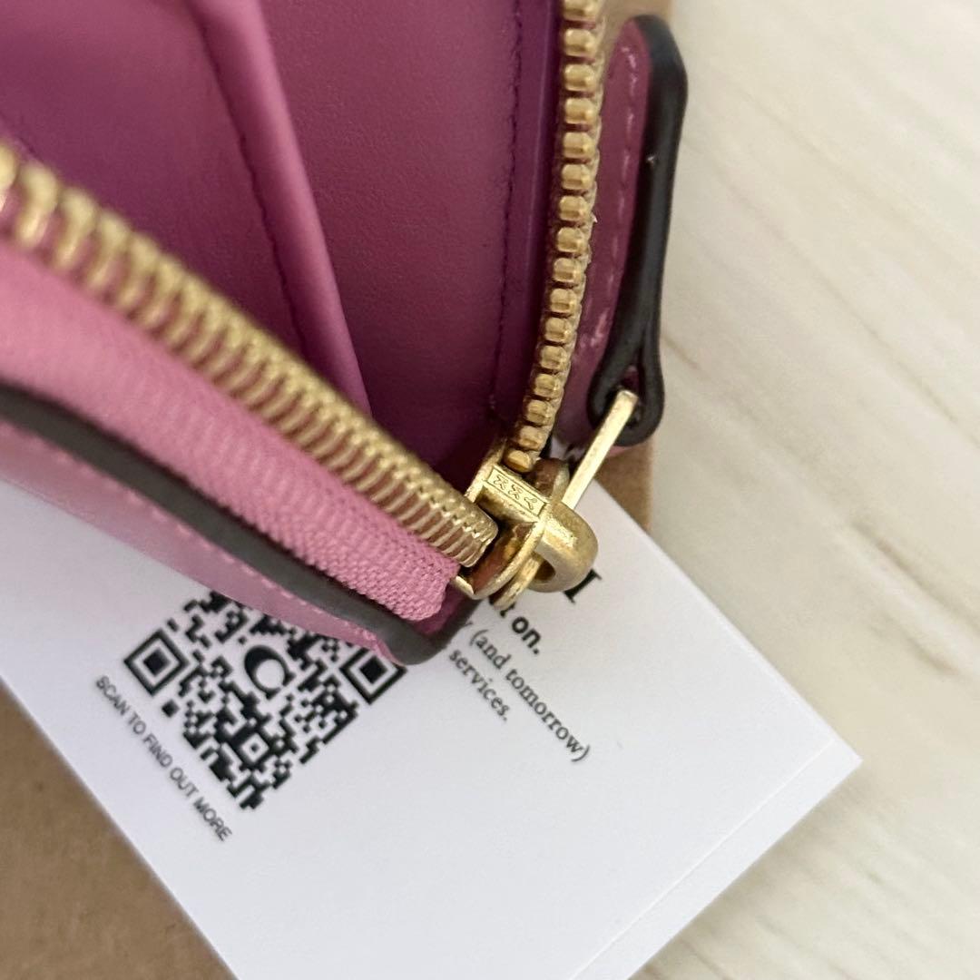 店頭完売 上質レザー 新品 COACH コーチ 長財布 ピンク リテールモデル
