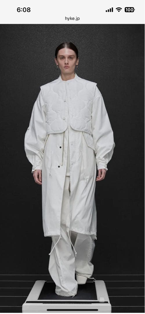 最終⭐︎美品！試着のみ⭐︎HYKE ホワイト キルティングベスト