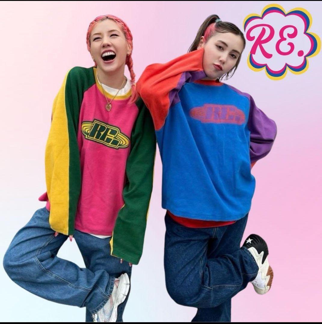 アールイードット RE. 仲里依紗 ロンT　配色ラグランロンT