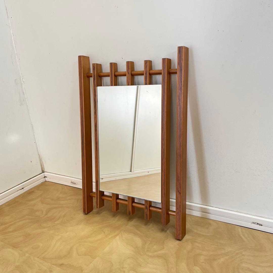 ビンテージ ウォールミラー 木枠ミラー 鏡 壁掛け 立て掛け アンティーク