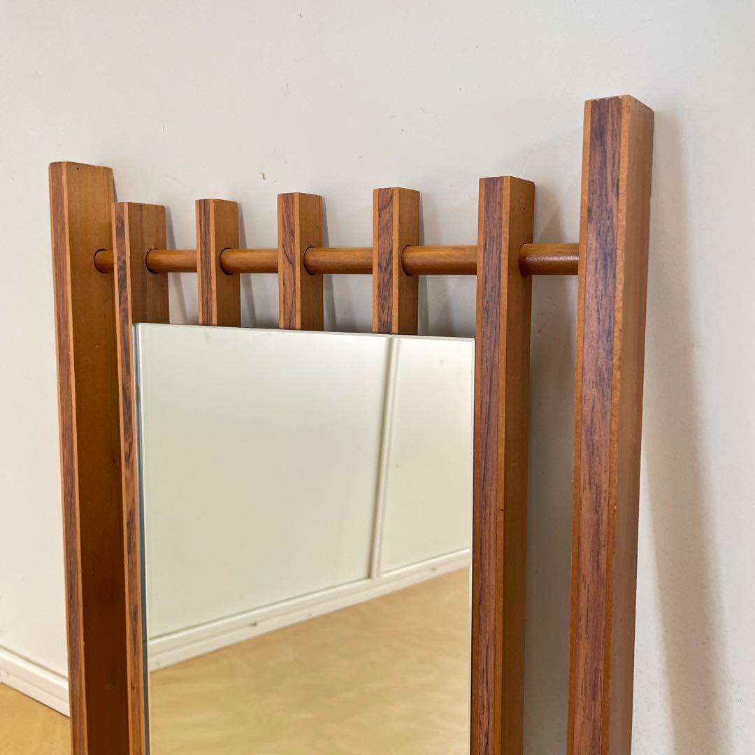 ビンテージ ウォールミラー 木枠ミラー 鏡 壁掛け 立て掛け アンティーク