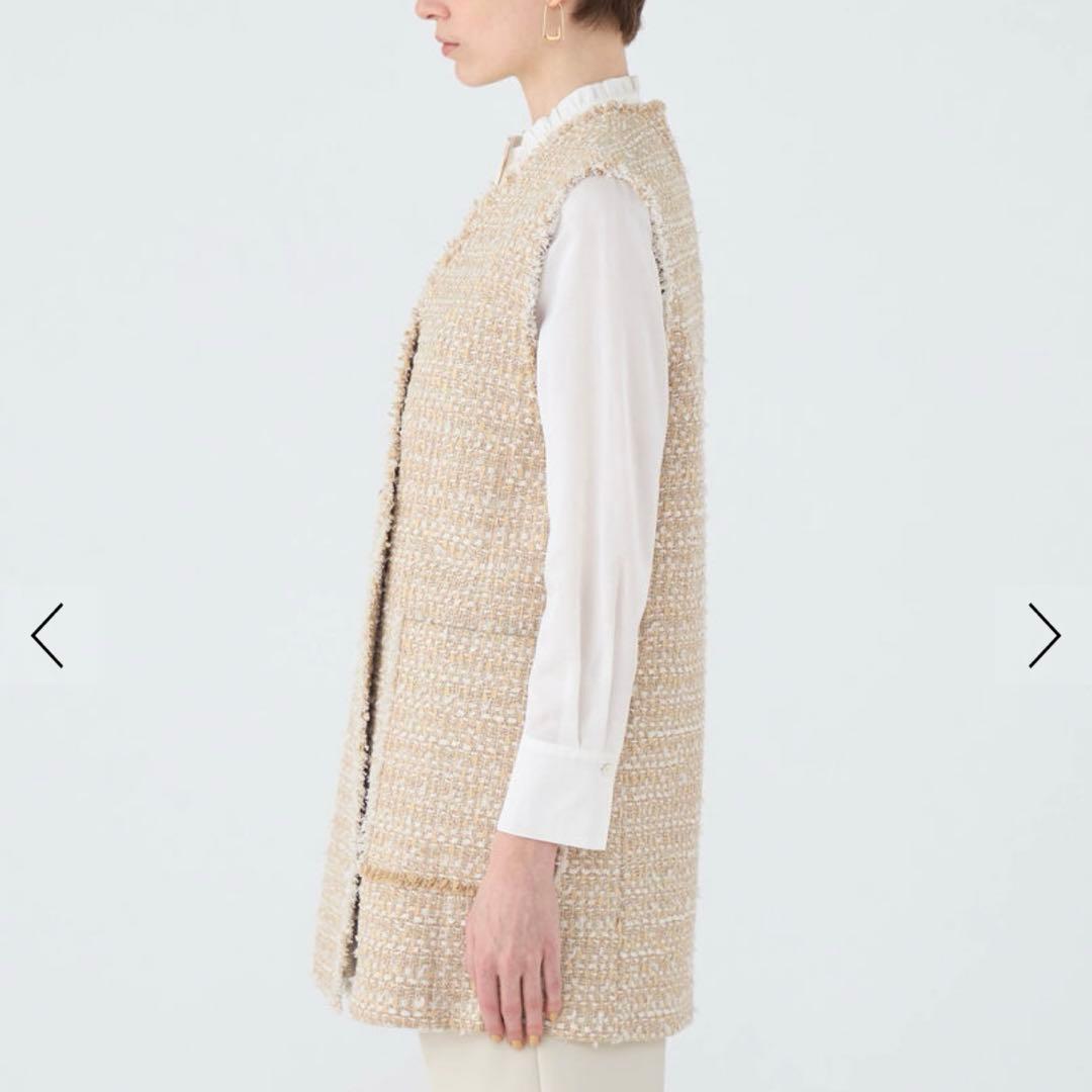 ✨2025未使用級✨BALLSEY　Coconutセミロングジレ　ツイード　36